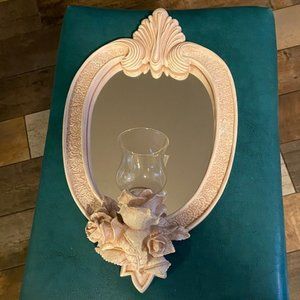 Rose wall mirror sconce